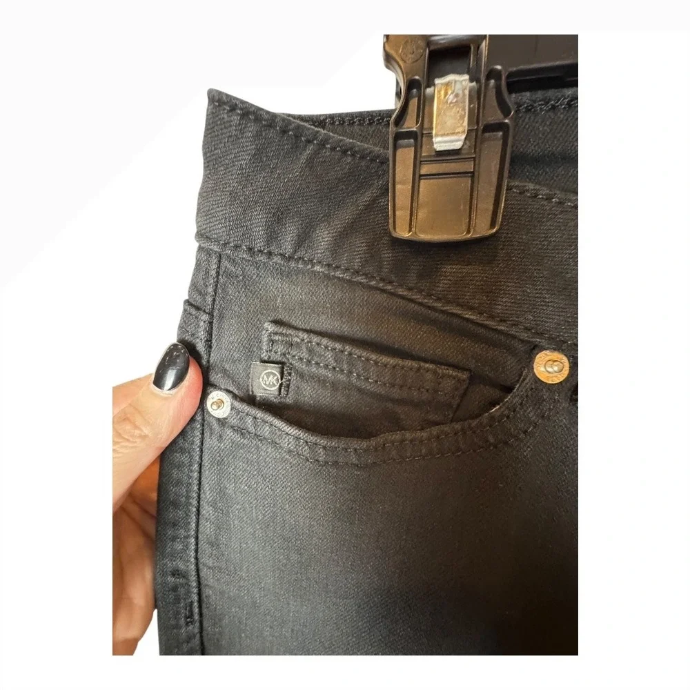 Michael Kors Jeans Women 8 Black Denim‎ Cotton Blend Skinny Mid Rise Streetwear